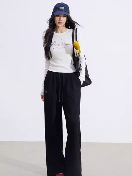 Layered-Effect Panelled Wide-Leg Pants