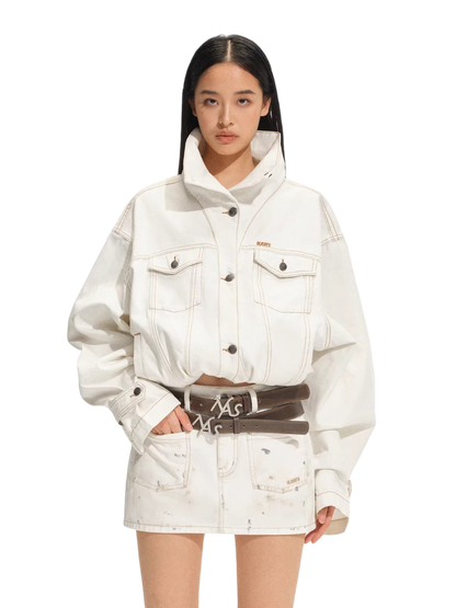 Lässige Jeansjacke im Reitsport-Look