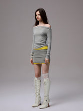 Rhinestone One-Shoulder Long-Sleeve T-Shirt - CHINASQUAD