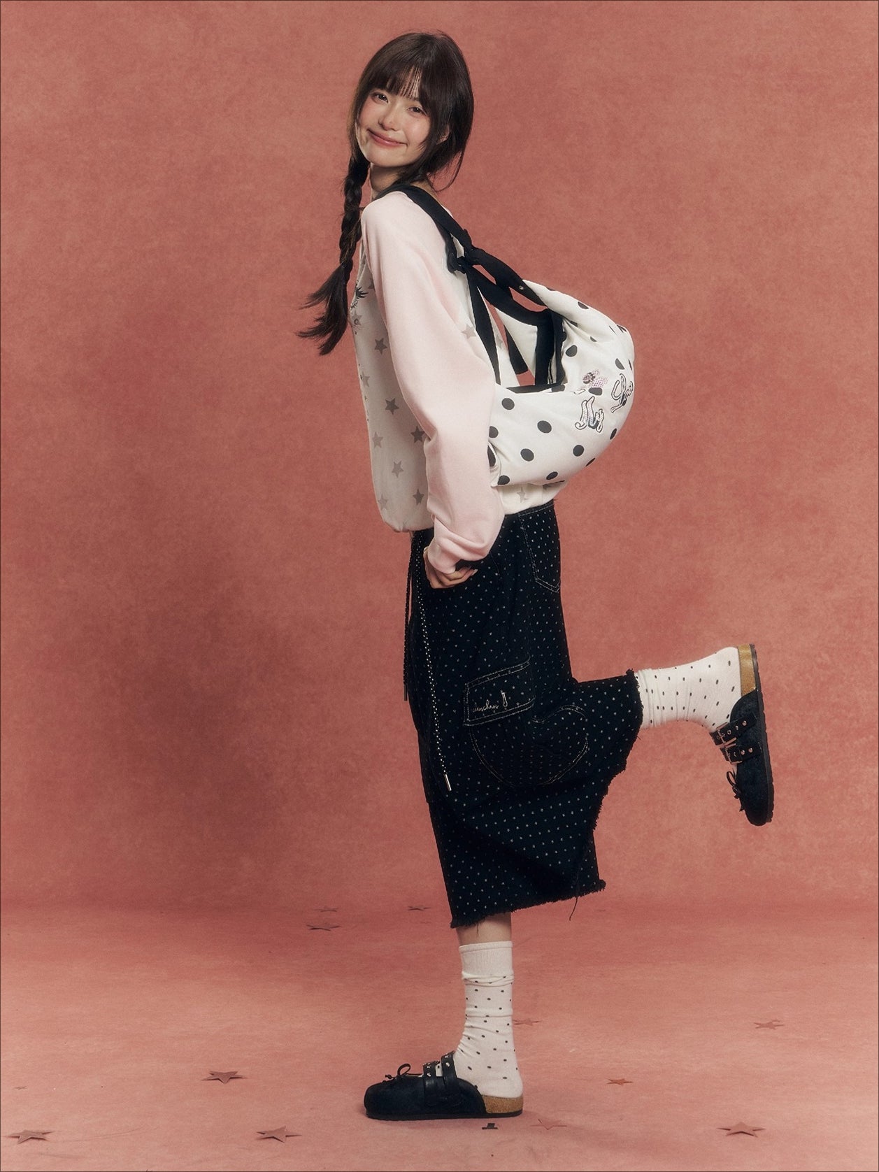 Star Print Raglan Sweatshirt