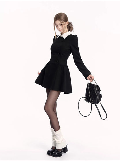 Vintage Preppy Faux Fit-and-Flare Dress