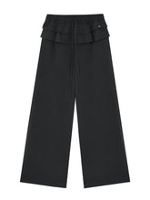 Two-piece Double-layer Ruffle Tie Straight Pants - CHINASQUAD
