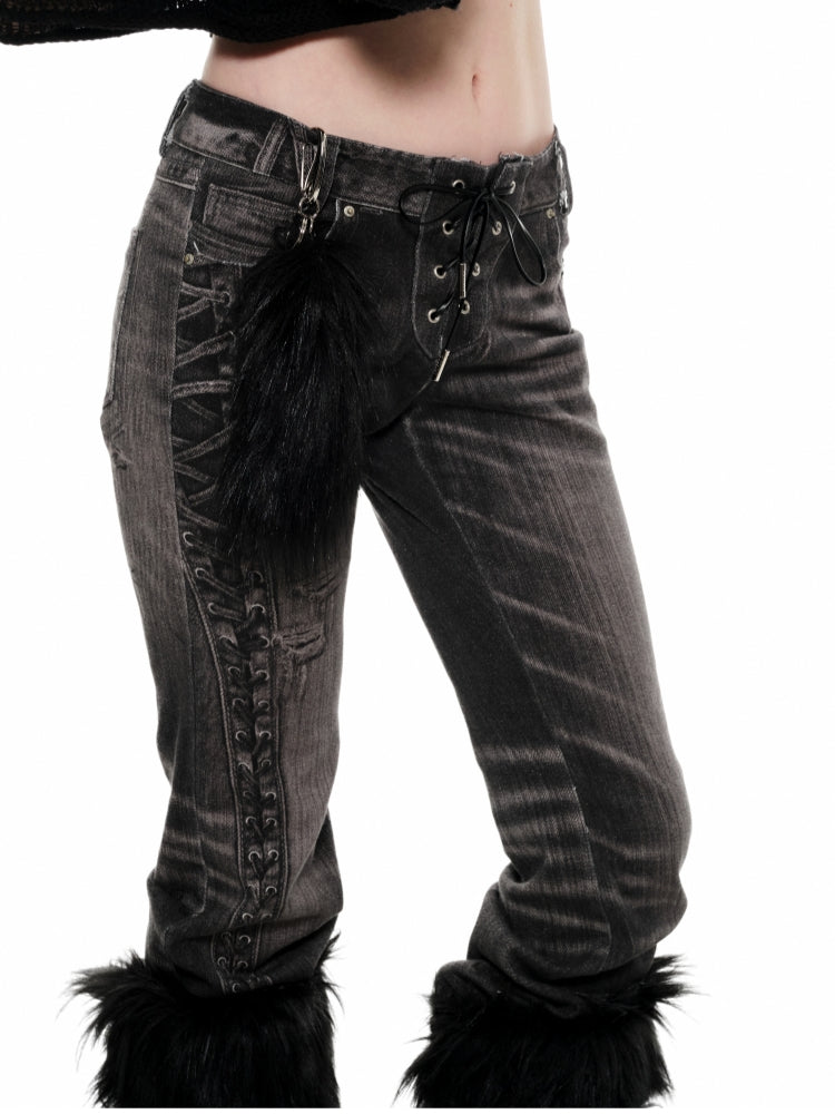 Black Distressed Washed Flared &amp; Bell-Bottom Pants