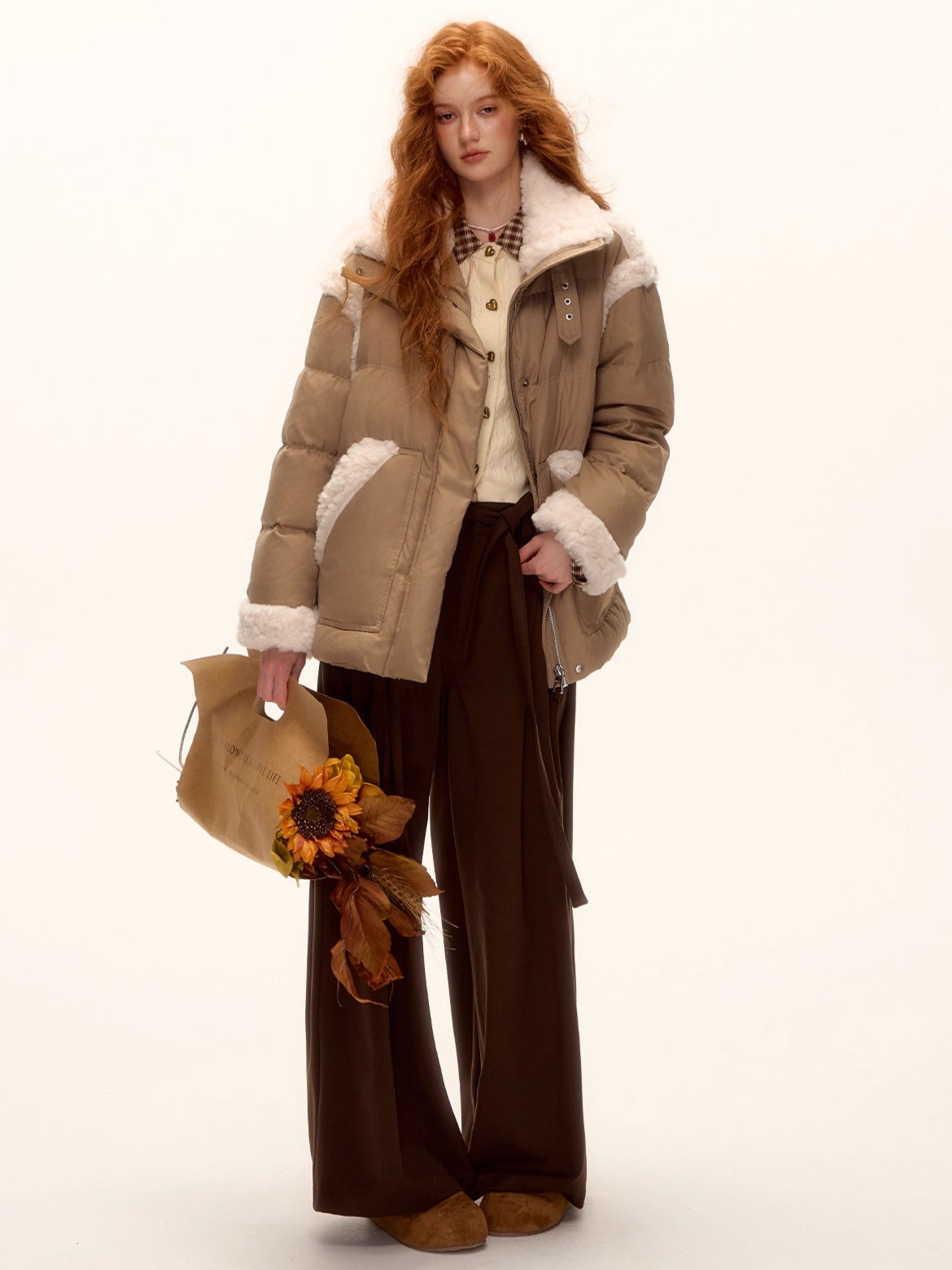 Pleated Tie-Waist Wide-Leg Trousers