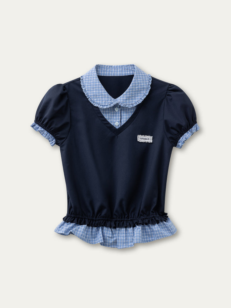 MIU Style Layered-effect Blouse - CHINASQUAD