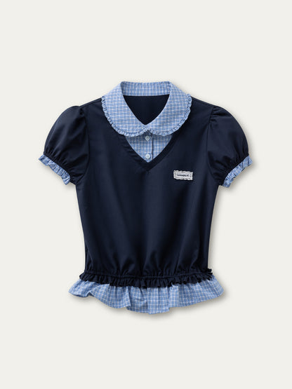 MIU Style Layered-effect Blouse - CHINASQUAD
