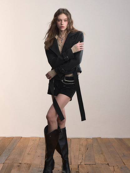 Convertible Wool-Blend Detachable Coat