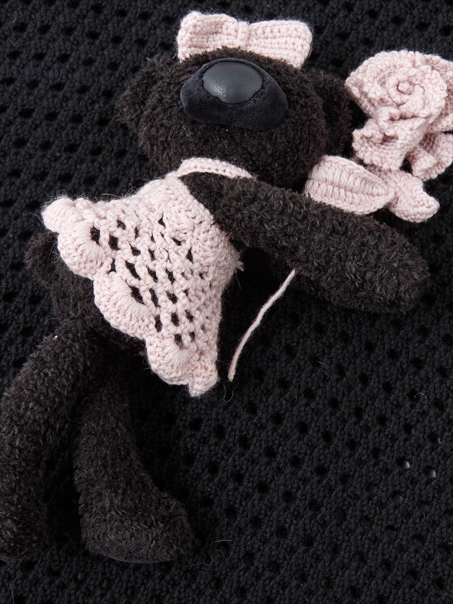 Crochet-Effect Knit Dress