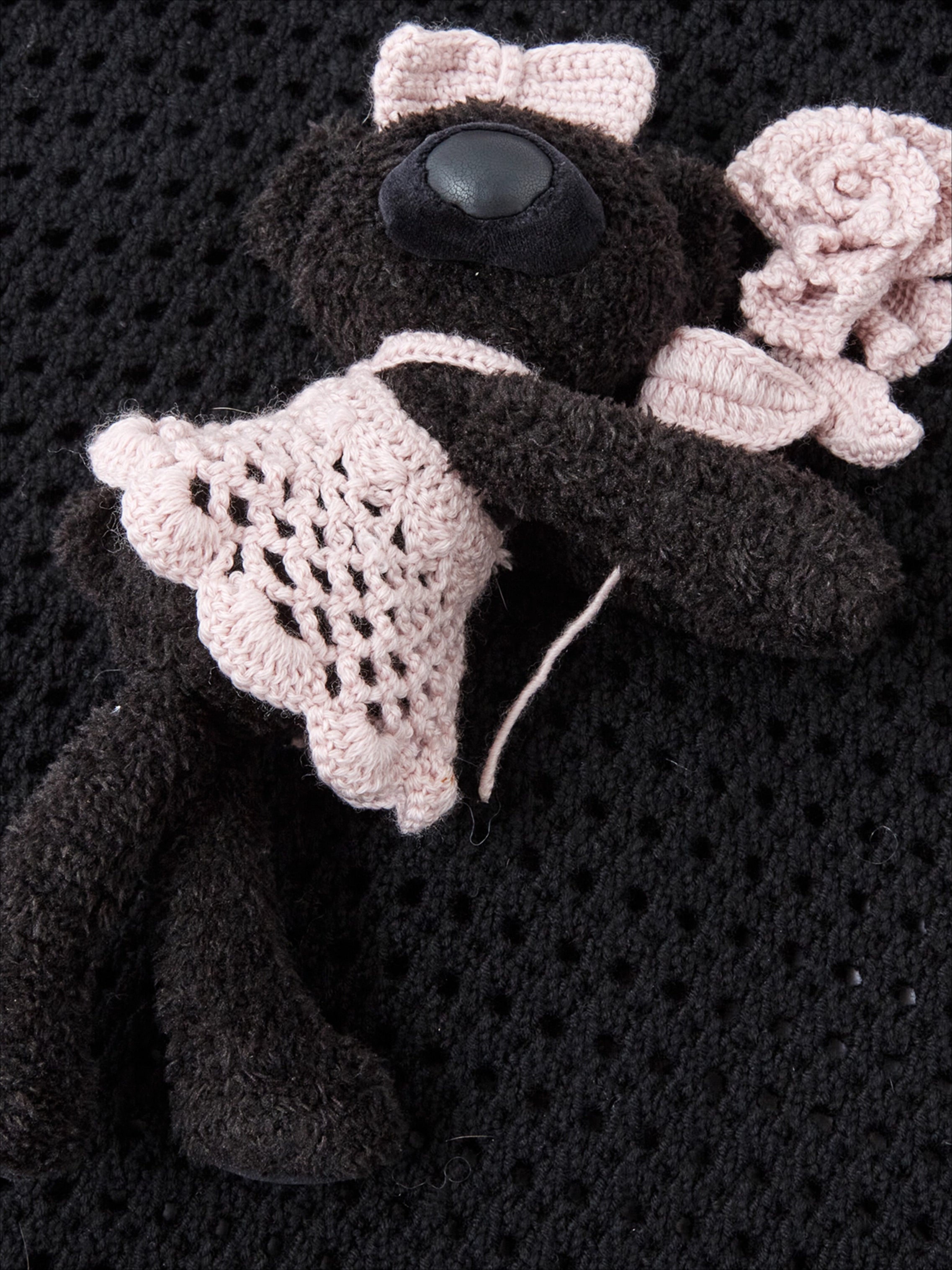 Crochet-Effect Knit Dress