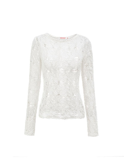 Hollow-out Sheer Knitted Top