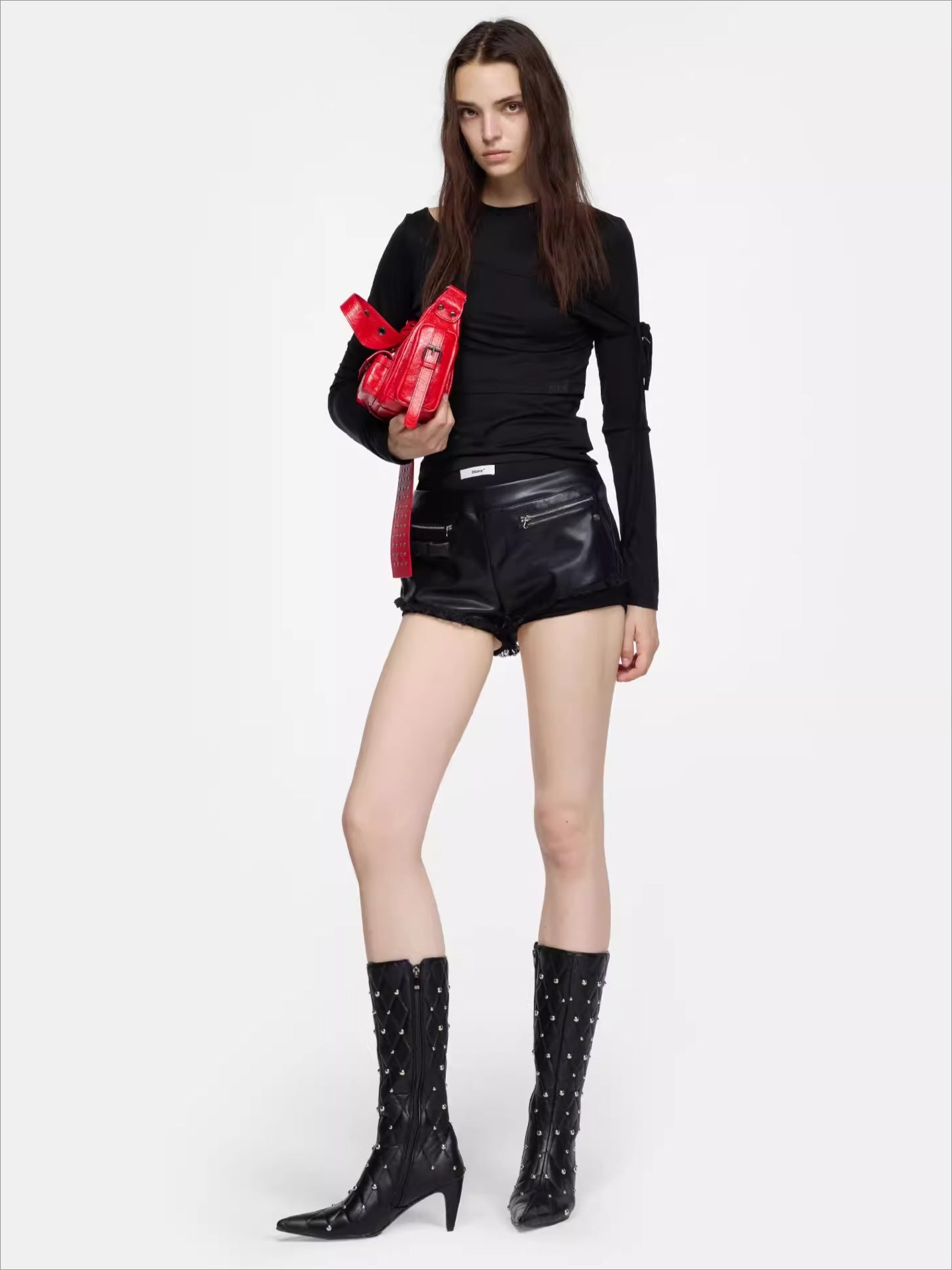 Faux Two-Piece Slim-Fit Long-Sleeve