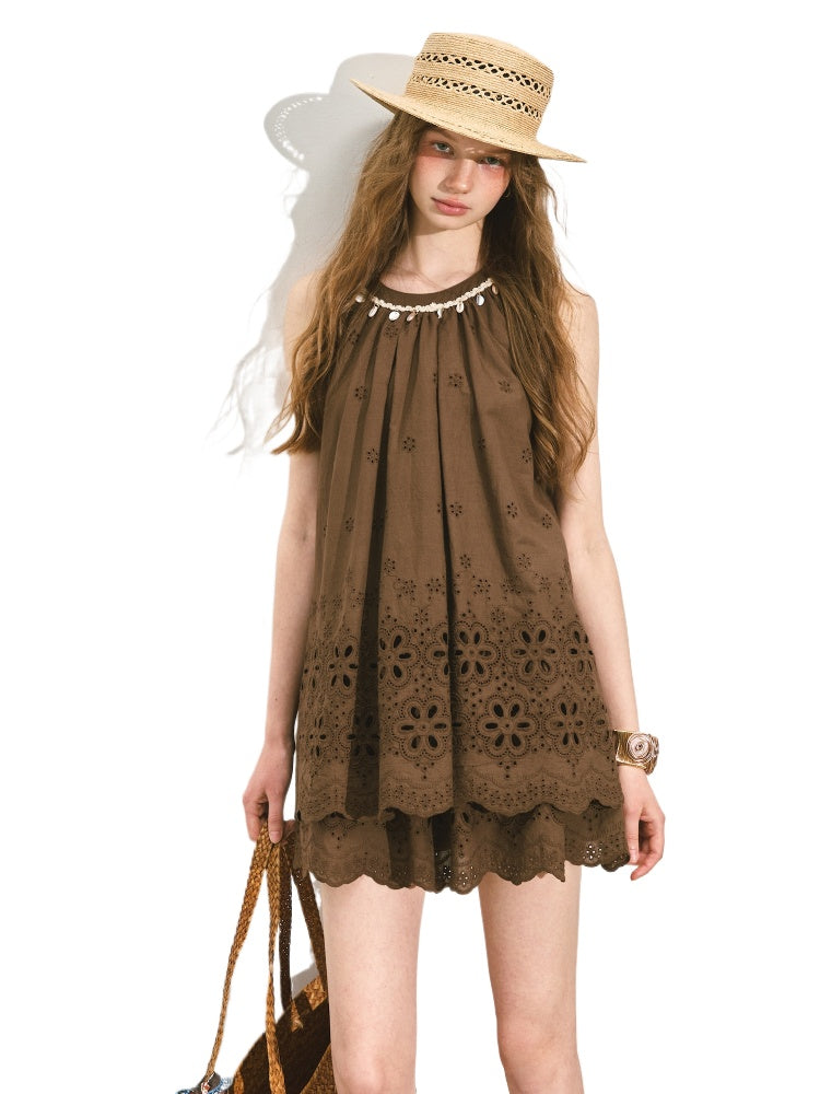 Vacation-Style Sleeveless Top &amp; Skirt Set - CHINASQUAD