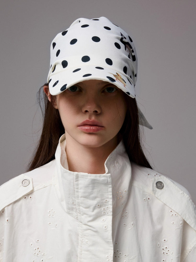 Polka Dot Pet Print Headscarf Baseball Cap