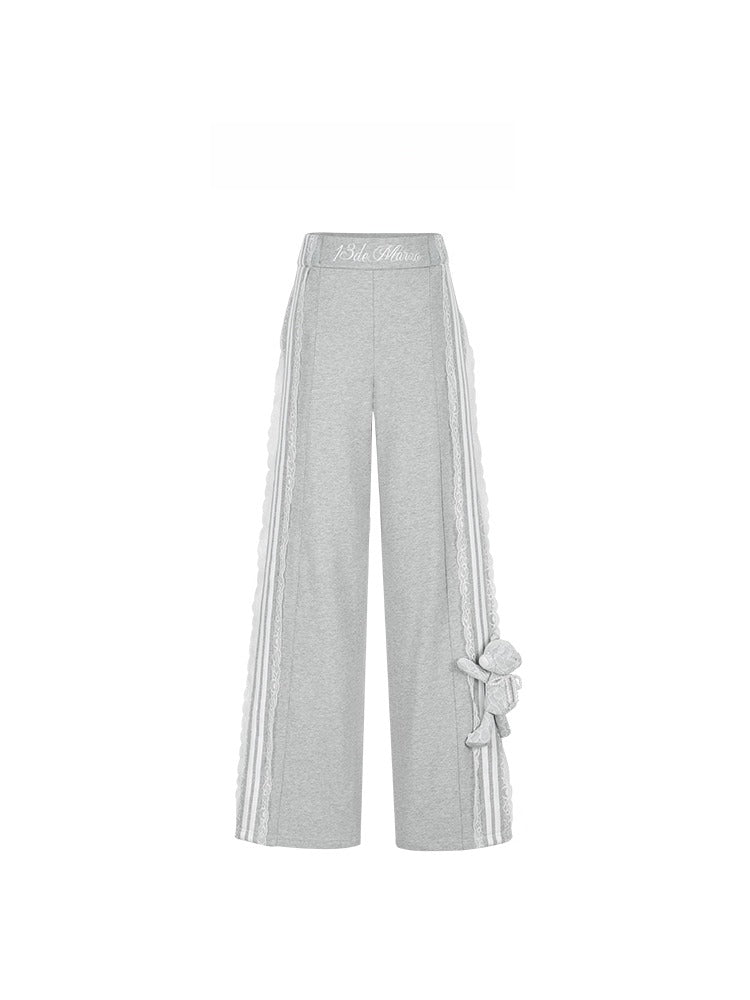 Lace Panel Relaxed Sweatpants Set