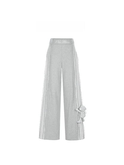 Lace Panel Relaxed Sweatpants Set