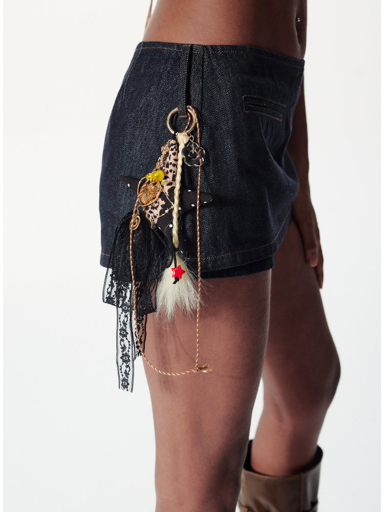 Contrast Star Heart Braided Bag - hanging Necklace