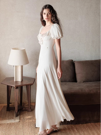 Puff-Sleeve Resort Maxi Dress