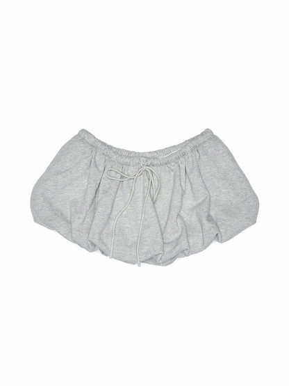 Solid Color Sweatshirt Fabric Drawstring 3D Tulip Skirt - CHINASQUAD