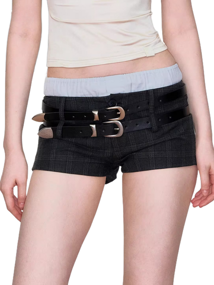 Minimalist Matte Pin-Buckle Slim Leather Belt