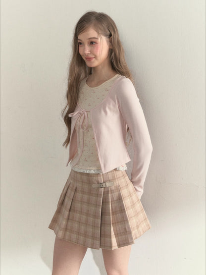 Striped &amp; Floral Design Layered Contrast Blouse