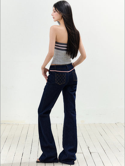 Tweed Bow Tube Blouse