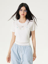 Fake Two-piece Cool Tie-front Regular Shoulder T-shirt - CHINASQUAD