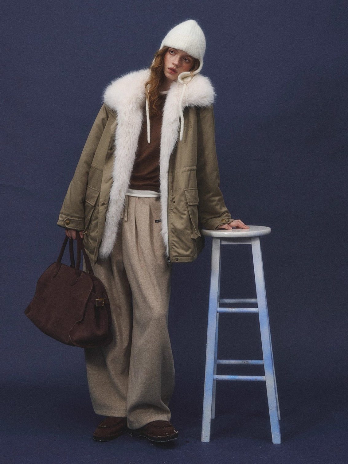 Vintage Fleece Curved-Leg Drawstring Pants