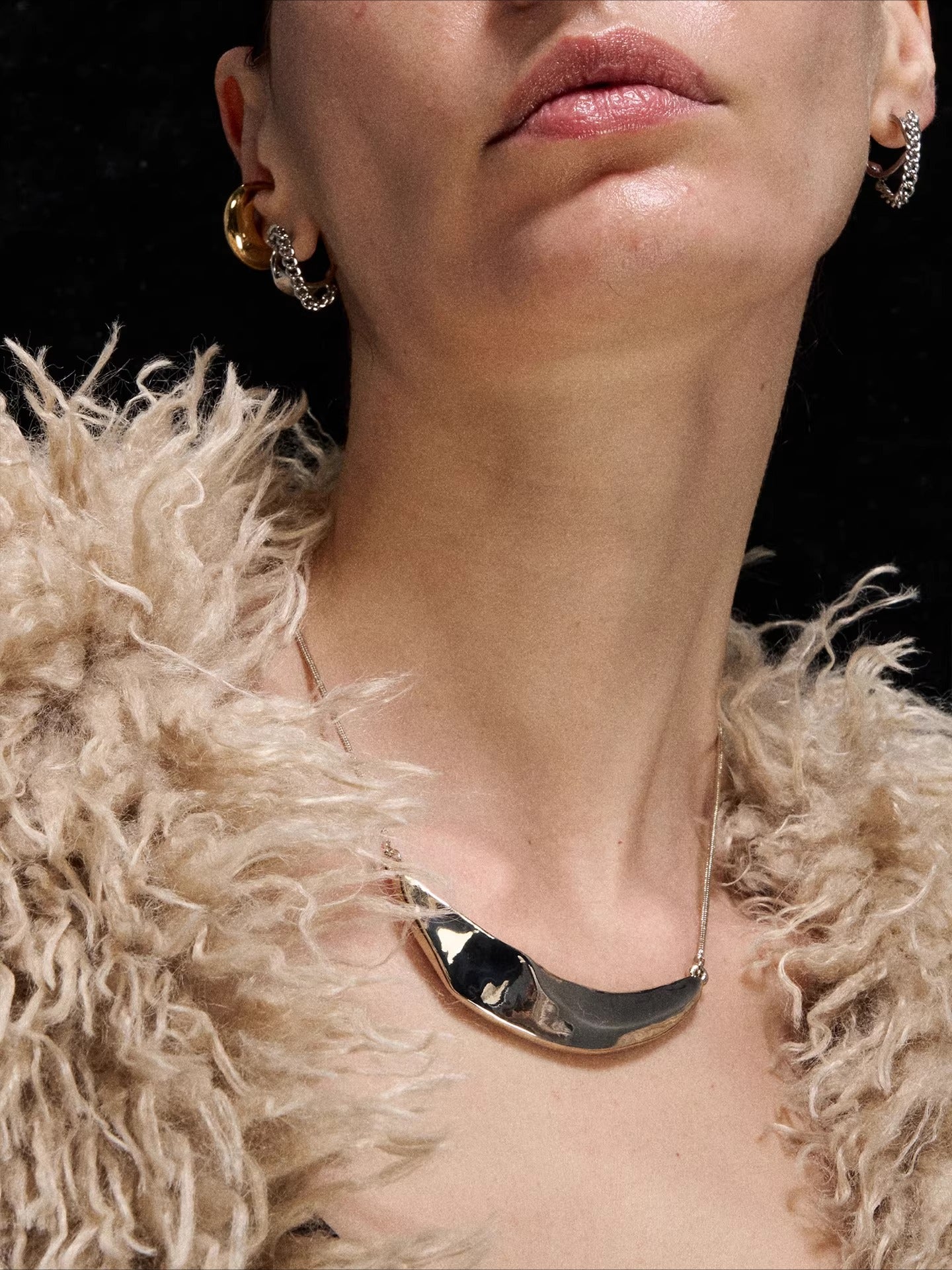 Faceted Geometric Pendant Necklace