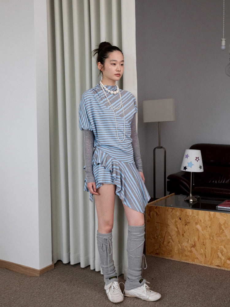 Knitted Cross-Strap Leg Warmers