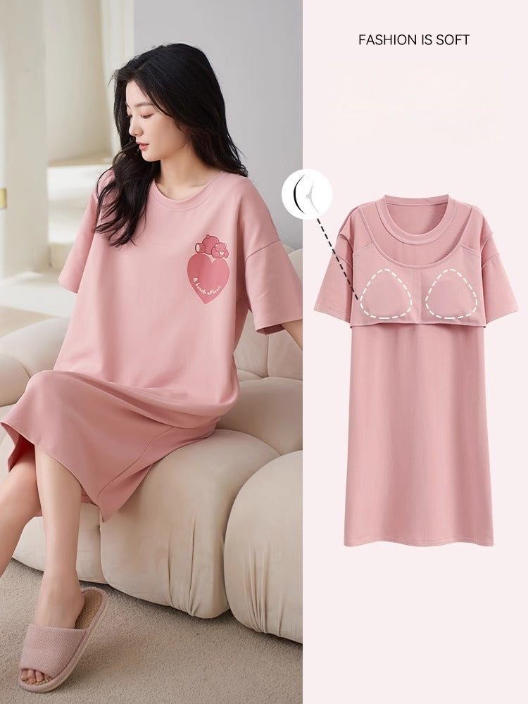 Cotton Round-neck Nightdresses