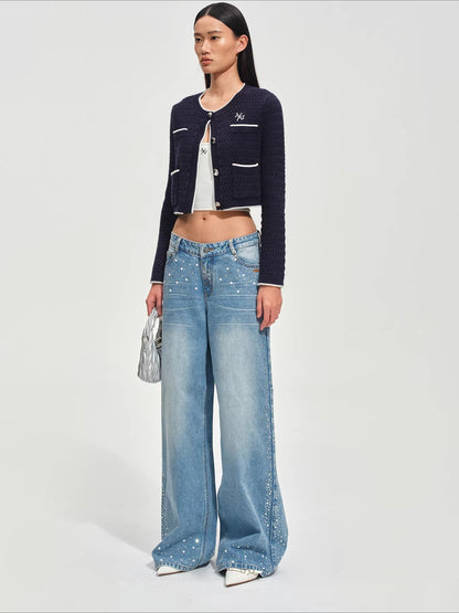 Wanderer Knight Cropped Cable-Knit Cardigan