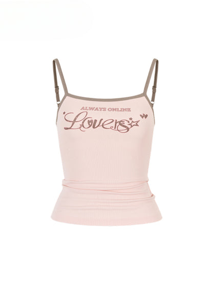 Color-Block Letter Print Camisole - CHINASQUAD