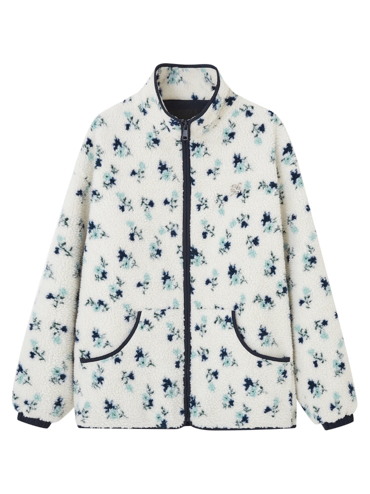 Fleece Floral Oversized Jacket