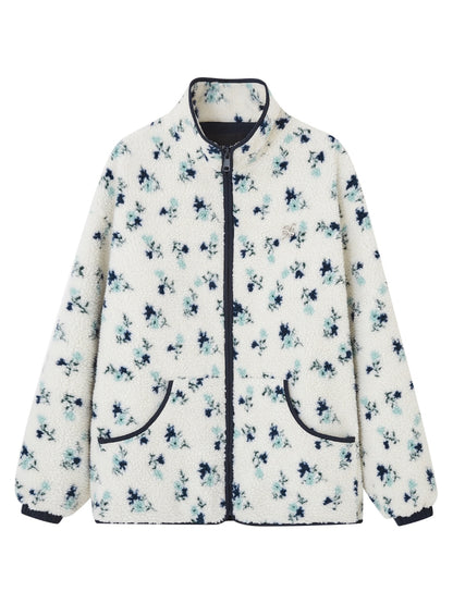 Fleece Floral Oversized Jacket