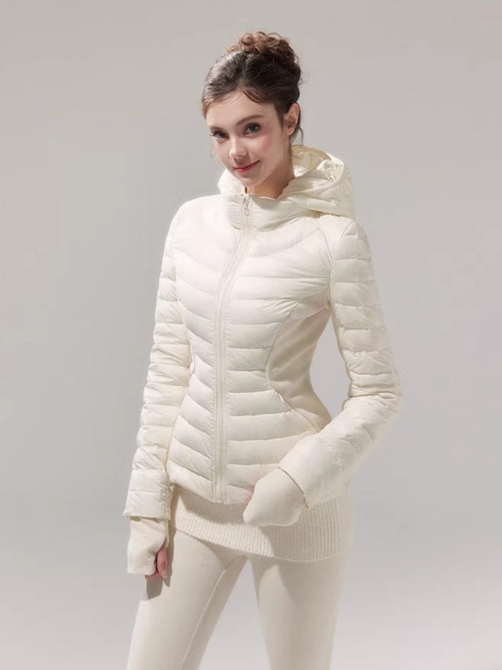 Lightweight 90% Down Quilted Stand-Collar Coat