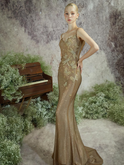 Aurelia Gold Embellished Mermaid Gown