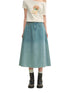 Beaded Washed Gradient Denim Skirt - CHINASQUAD