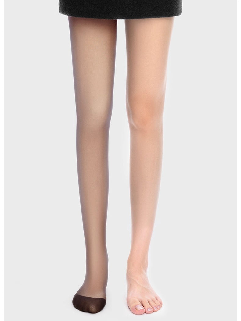 Double-Layer Black Sheer Pantyhose, Black Semi-Sheer Tights