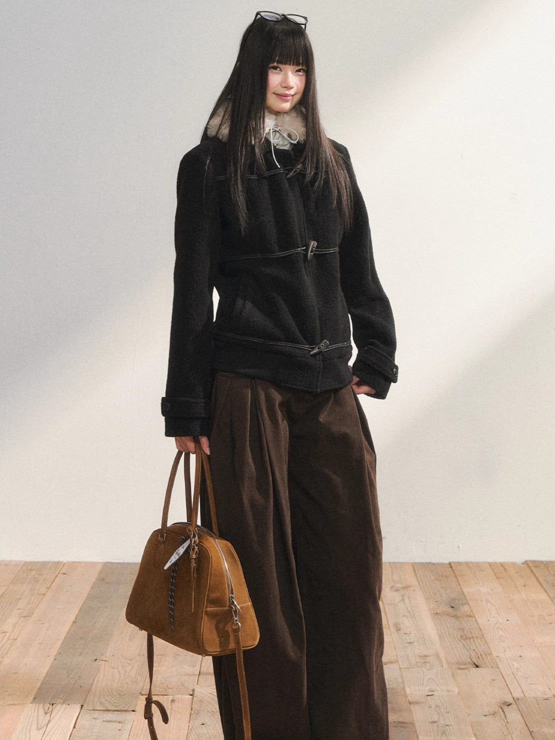 Original Design Black Duffle Wool Jacket