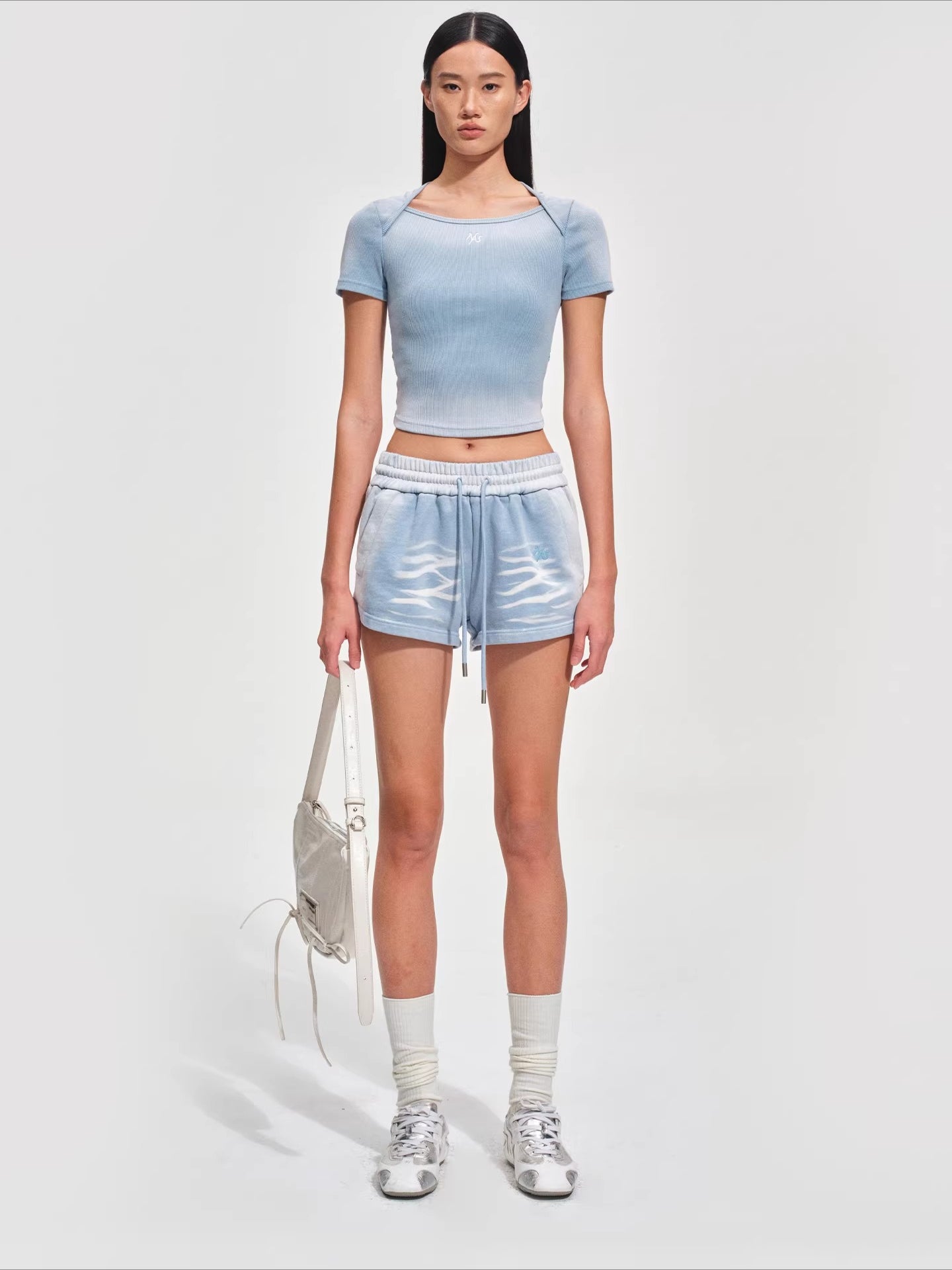 Washed Vintage Crop-Fit Crewneck T-Shirt