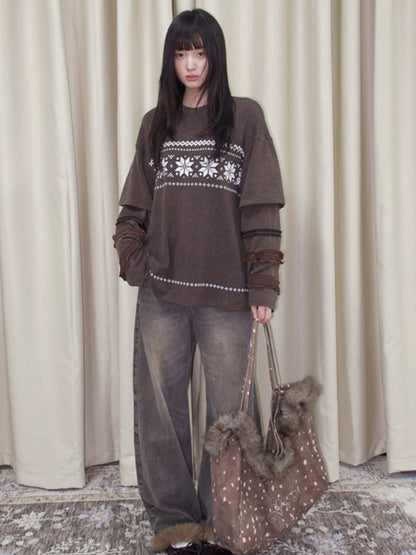 Layered Lace-Trim Long-Sleeve T-Shirt