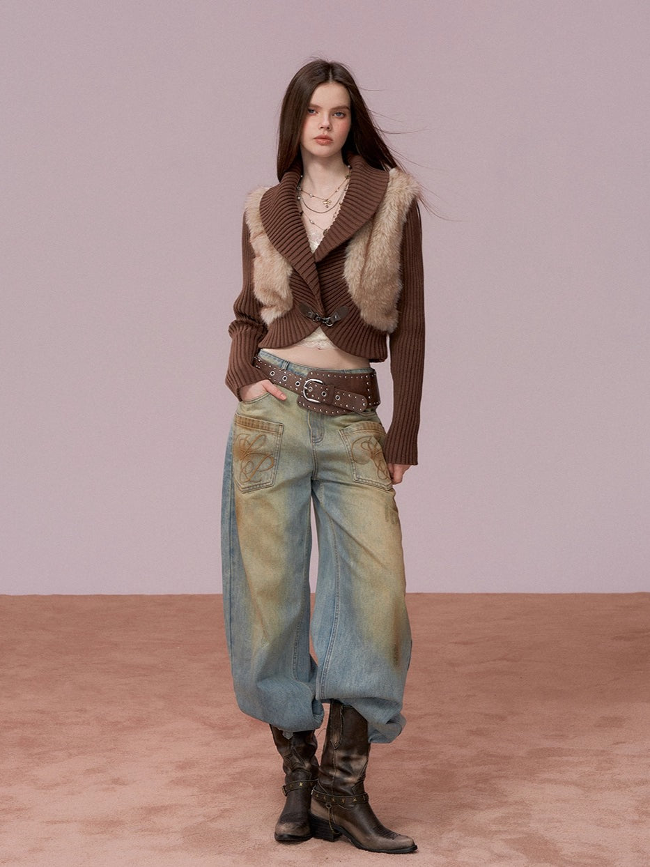 Vintage Wash Loose Denims Pants