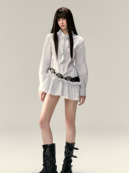 Removable Brooch Shirt Dress