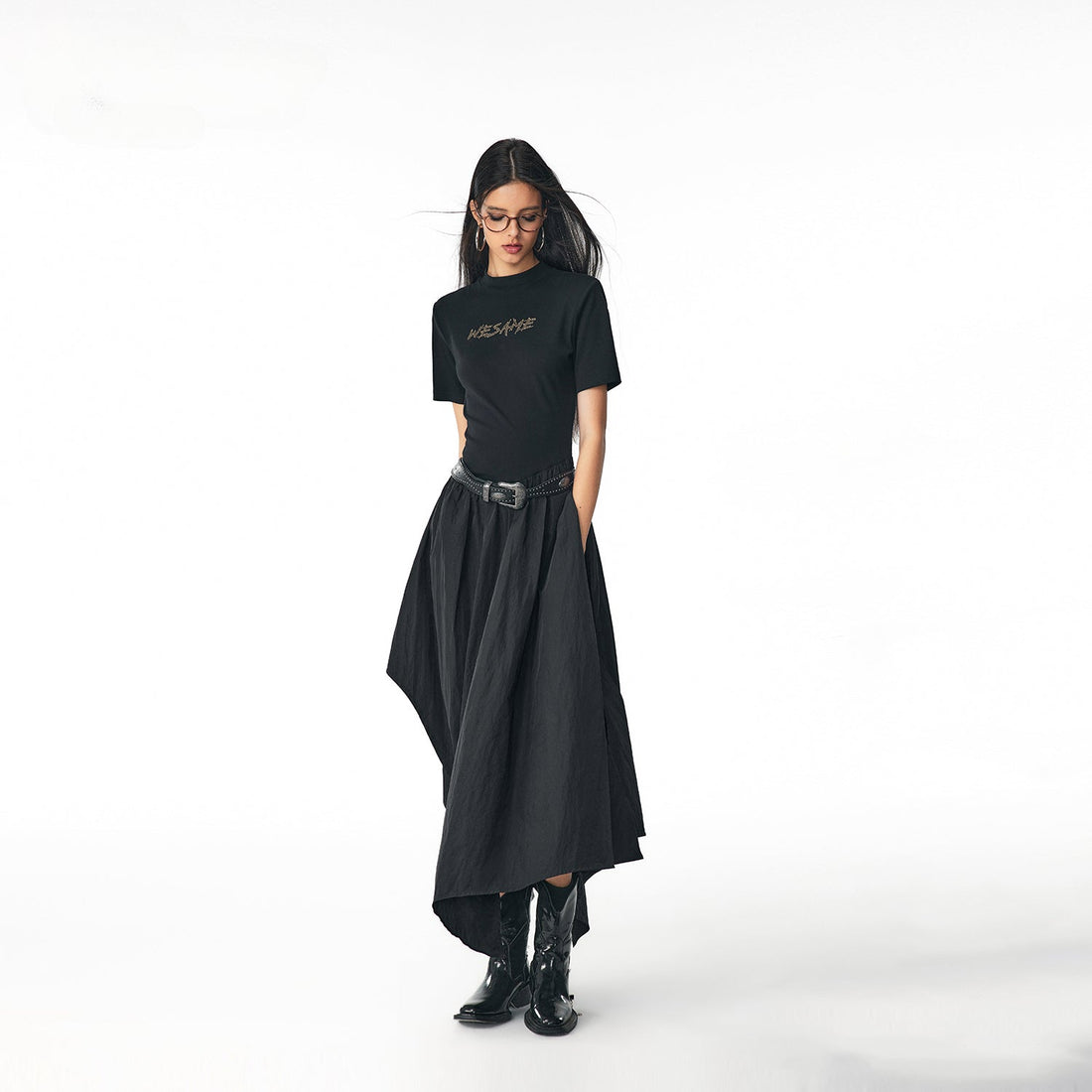 Black Patchwork Maxi dress - CHINASQUAD