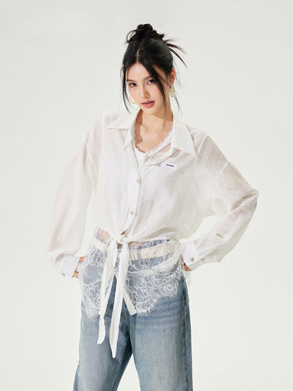 Lace Sunscreen Shirt Set - CHINASQUAD