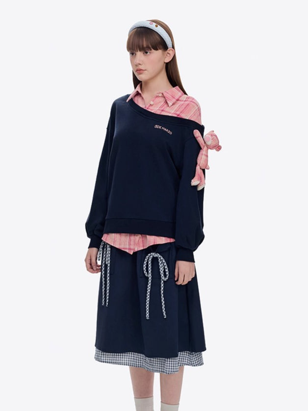 Asymmetric Layered Sweatshirt