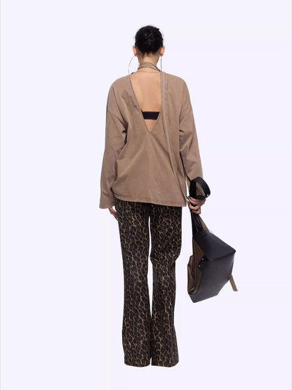 Washed Portrait Print Long Sleeve T-Shirt