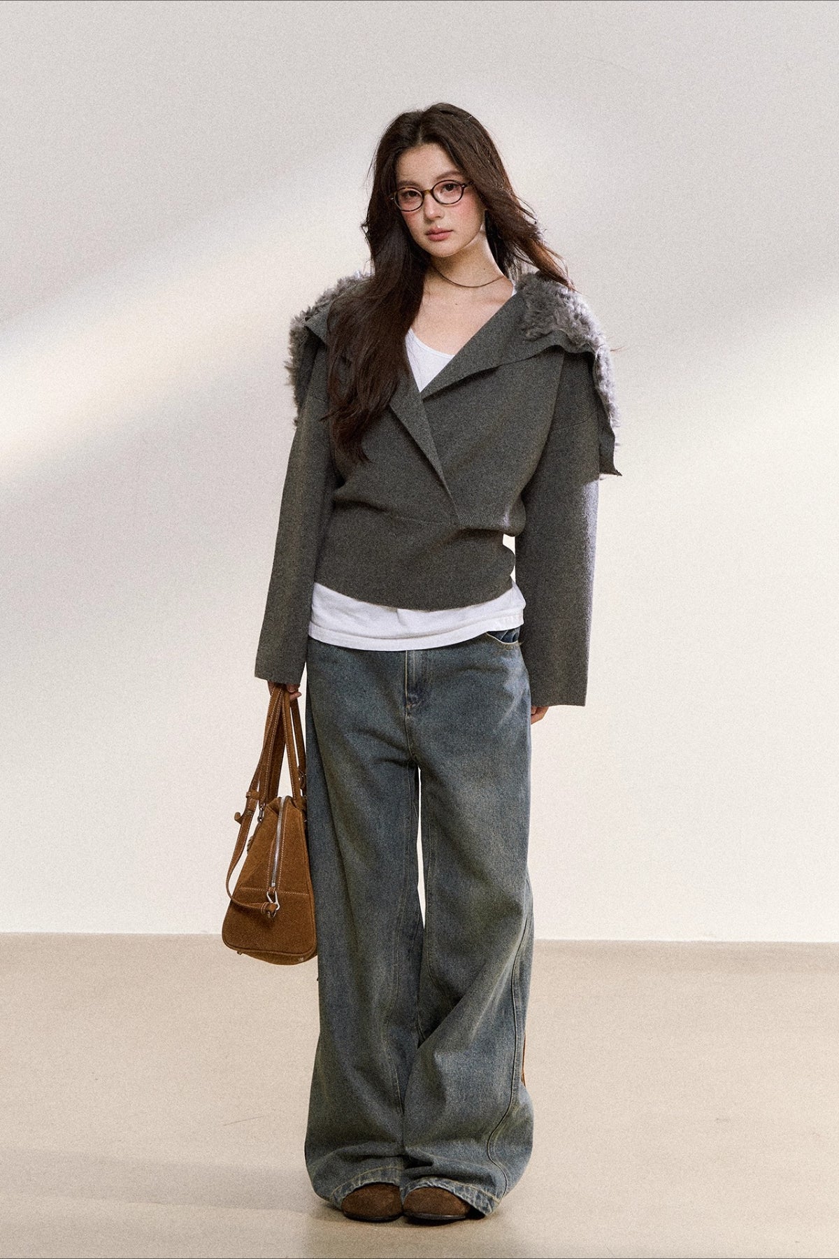 Washed Loose Straight-Leg Jeans