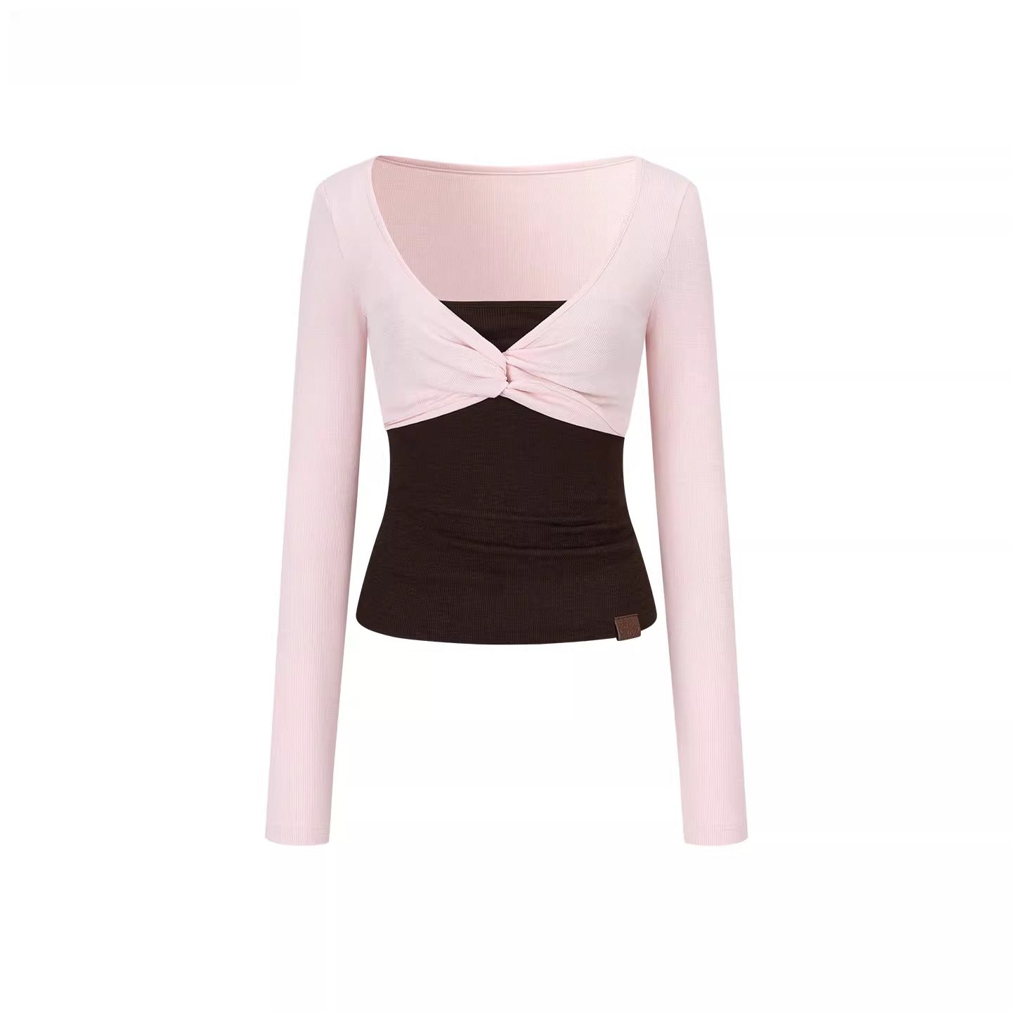 Tube-Top Slim-Fit Long Sleeve T-Shirt