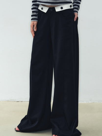 Low-Waist Wide-Leg Trousers